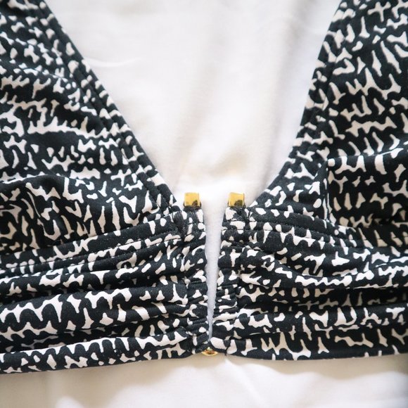 LA BLANCA Triangle Halter Print Bikini Top S / 6 - Picture 3 of 7